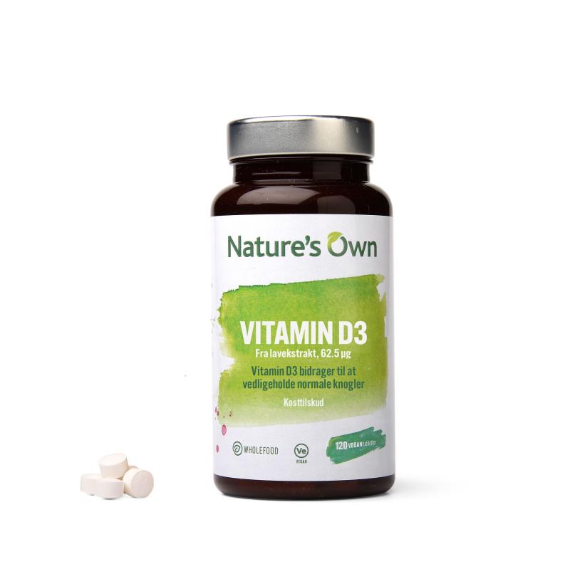 Natures Own - Nature&apos;s Own Vitamin D3 Vegan Udvundet Af Lavekstrakt - 120 Stk