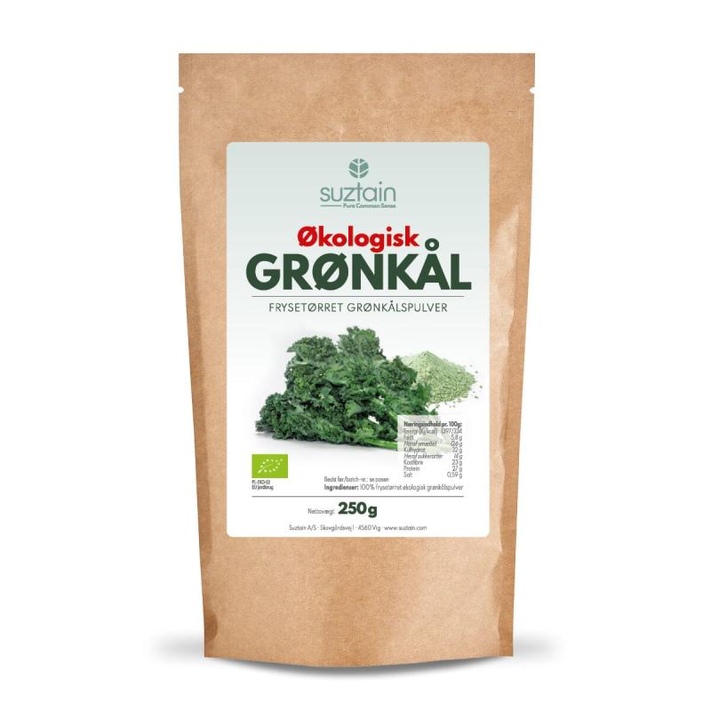 Suztain -  Økologisk Frysetørret Grønkålspulver - 250 Gram