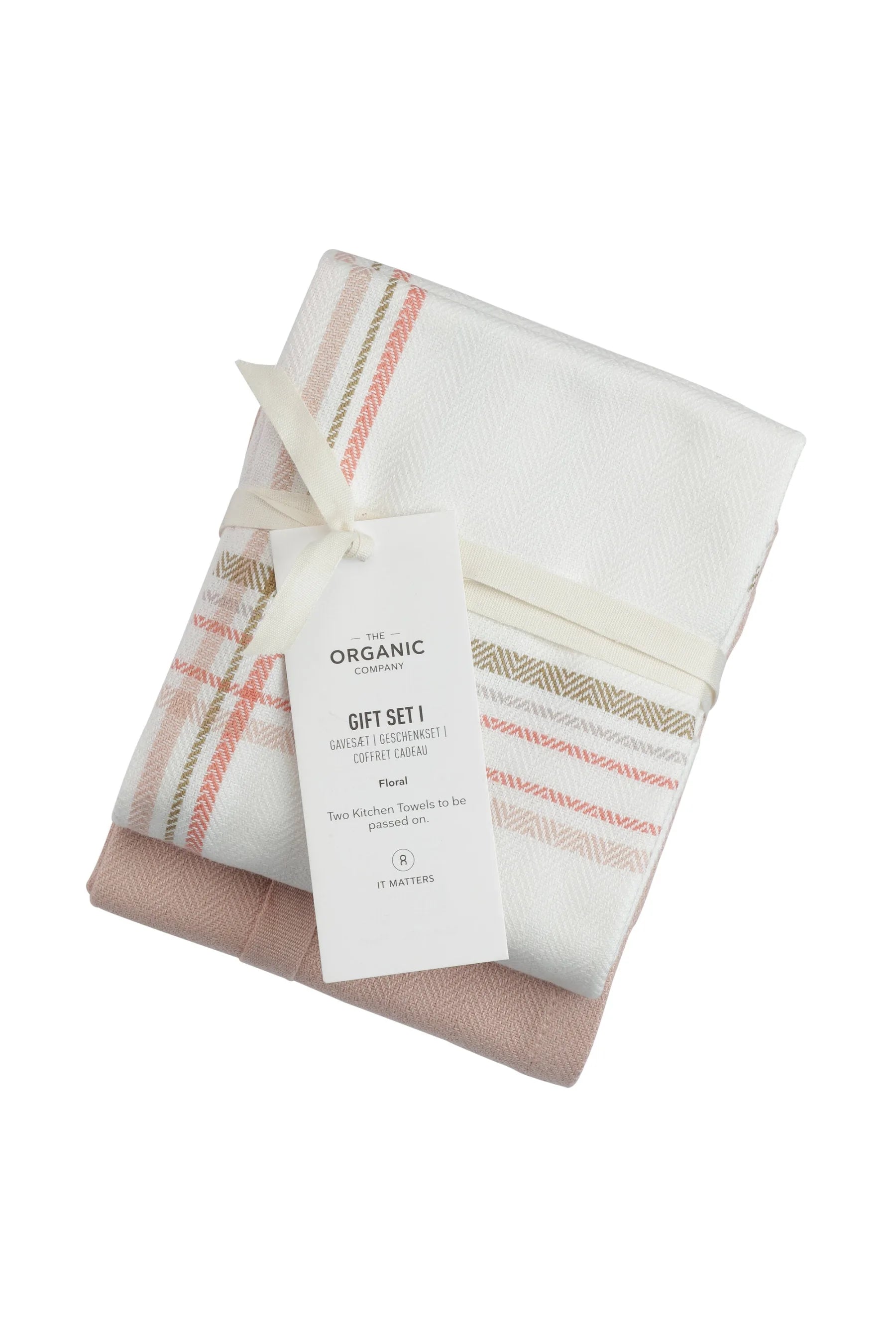 The Organic Company -  2 Økologiske Viskestykker - Floral Check