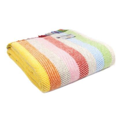 Tweedmill -  Uldplaid Stripe - Rainbow Grey - 150 X 183 Cm