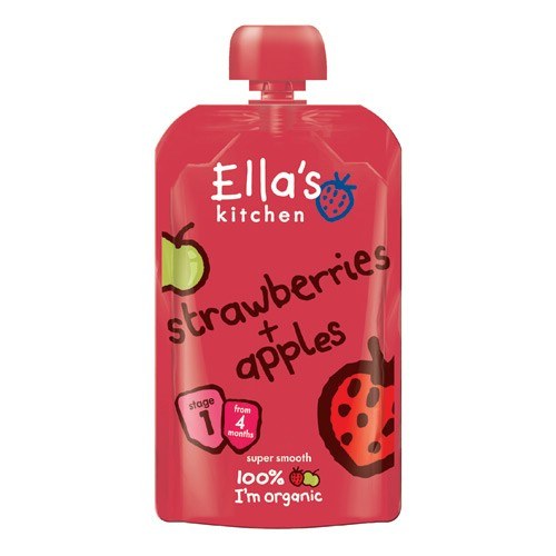 Ellas Kitchen Babymos jordbær/æble 4 mdr Øko. 120 gram